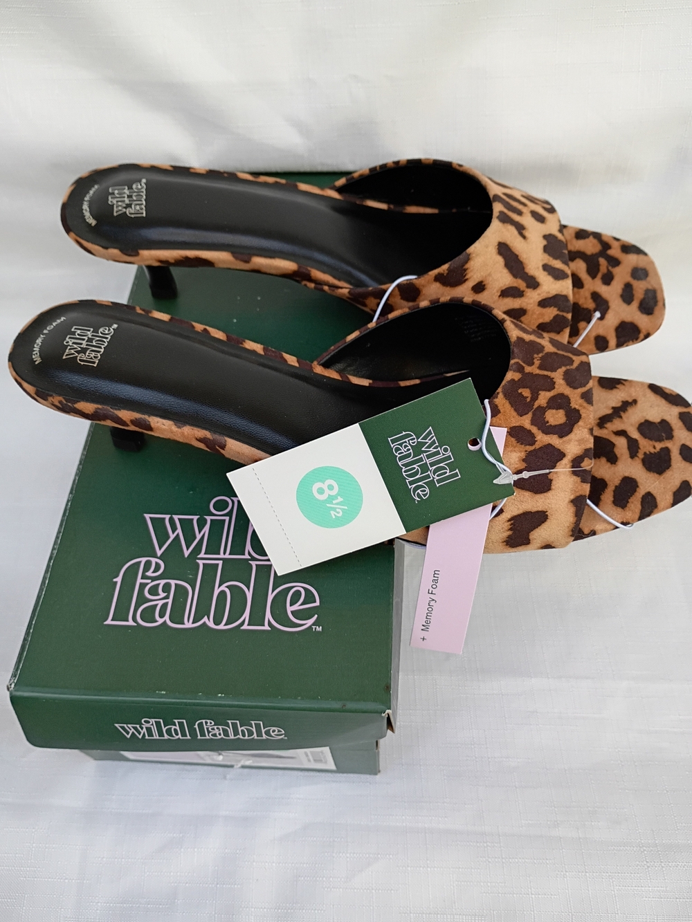 Wild Fable Leopard-Print Small Heel Sandals in Tan and Brown Size 8.5 - Picture 4 of 8